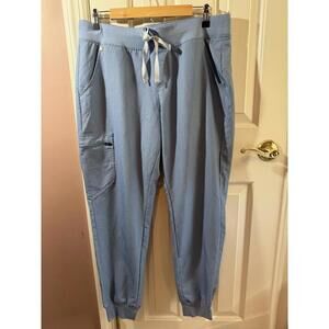 Figs Zamora Jogger Scrub Pants Womens Large PO 1299 Indigo Heather